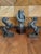 Vintage Signed 13” Hand Hammered Blackwashed Metal Sculpture on Wood Base in a Western Industrial Style For Sale - Image 9 of 17