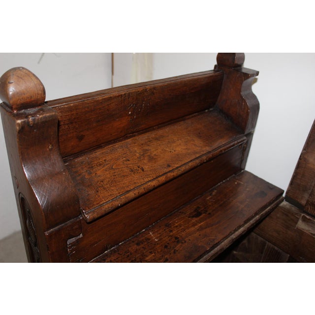 Wood Oak Chest Bench, 18th Century For Sale - Image 7 of 15