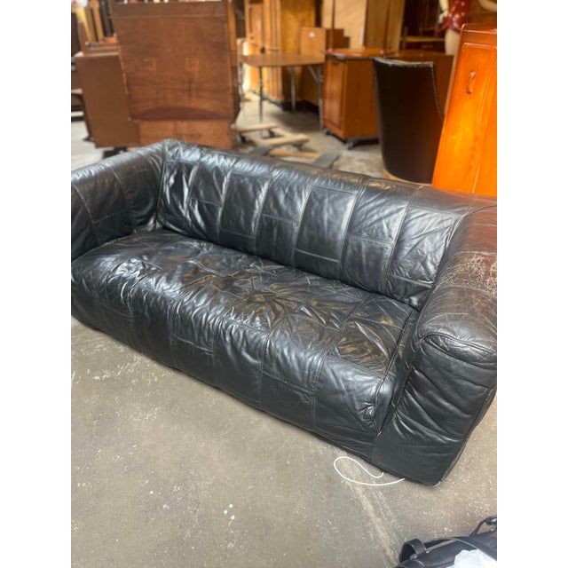 Seat height is 16", armrest height is 26". In generally good condition with some weathered wear throughout upholstery that...