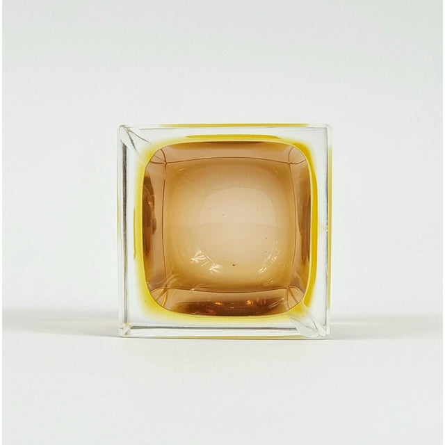 1970s Mid-Century Modern Sommerso Murano Glass Ashtray by Flavio Poli for Seguso Vetri D'Arte, Italy, 1970s For Sale - Image 5 of 8