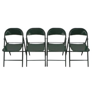 Industrial Steel Du-Al Folding Chairs from Dare Inglis, Set of 4 For Sale