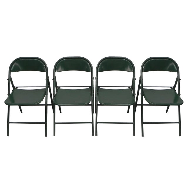 Industrial Steel Du-Al Folding Chairs from Dare Inglis, Set of 4 For Sale