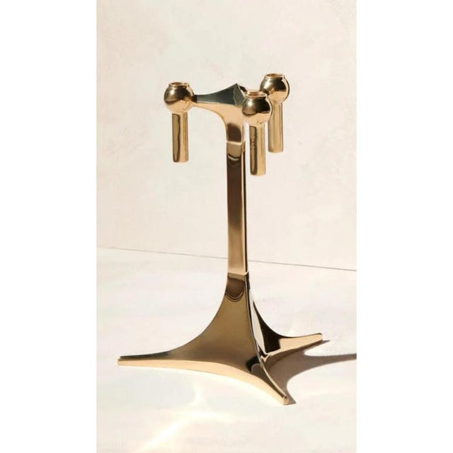 Floor Stand for Candleholder in Chromed Zinc Alloy by STOFF Nagel For Sale - Image 6 of 11