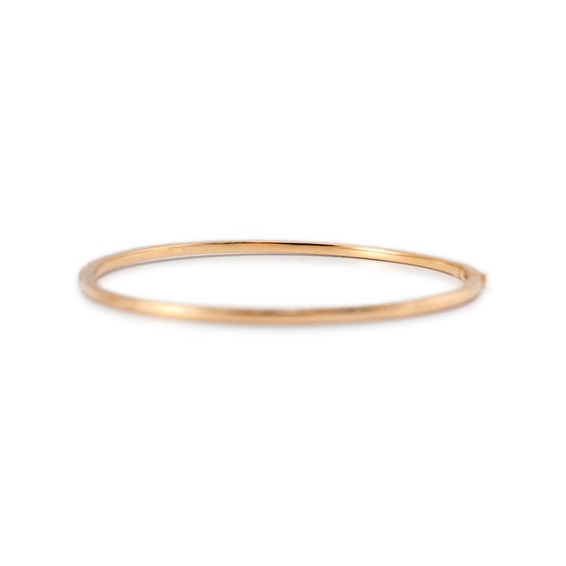 Rose 14k Rose Gold Half Eternity Tennis 1.35ct Diamond Bangle Bracelet For Sale - Image 8 of 12