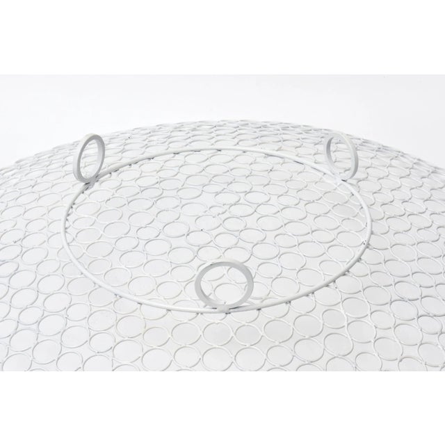 Modern White Lacquered Metal Large Circle Bowl With Circle Feet For Sale - Image 9 of 11