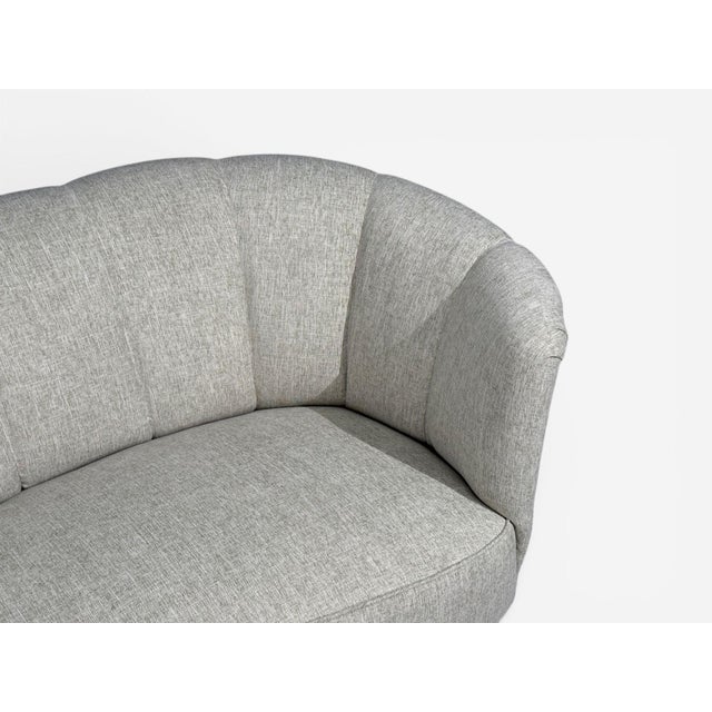 Danish Modern, Banana Sofa, Beechwood, Green Fabric, Denmark, 1940s For Sale In New York - Image 6 of 11