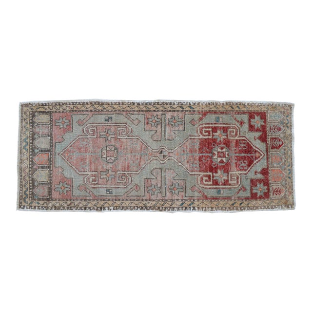 Hand Knotted Door Mat, Entryway Rug, Bath Mat, Kitchen Decor, Small Rug, Turkish Rug - 1′10″ × 4′6″ For Sale