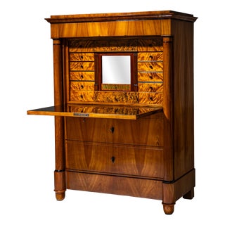 Antique German Biedermeier Secretaire in Cherry, 1830 For Sale
