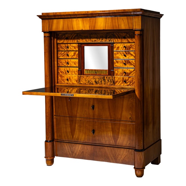 Antique German Biedermeier Secretaire in Cherry, 1830 For Sale