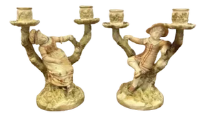 Hadley Candlesticks from Royal Worcester, 1920s, Set of 2