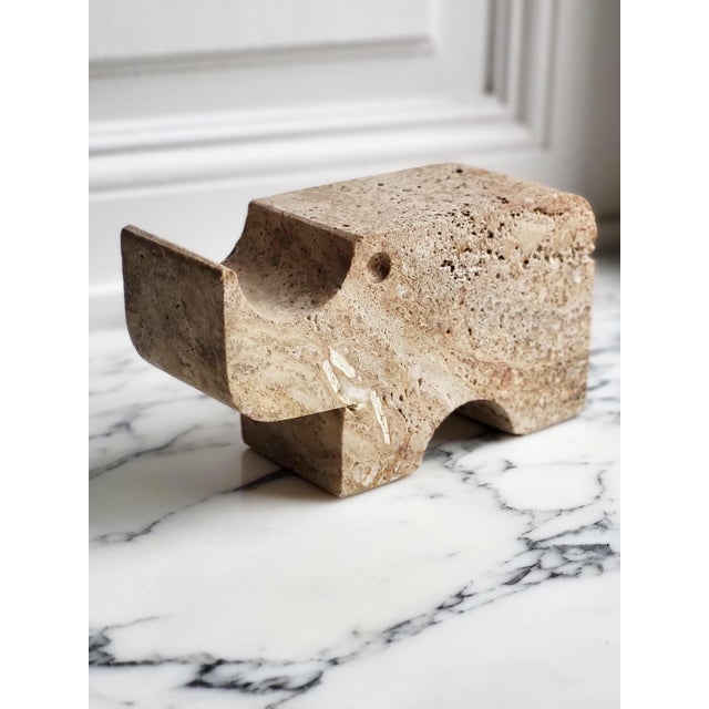 Travertine Rhino Sculpture by Enzo Mari for Fratelli Mannelli, 1970s For Sale - Image 11 of 11