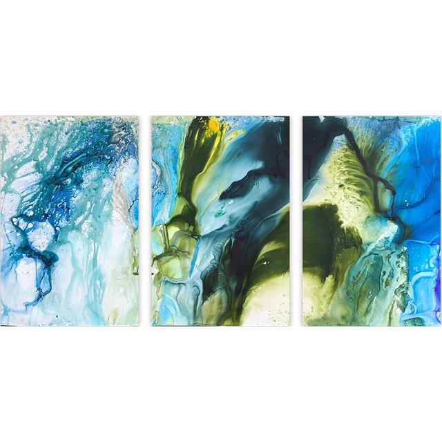 2020s Contemporary Abstract Ink on Paper "Bois De Boulogne 2 (Triptych)" by Martin Reyna For Sale - Image 5 of 5