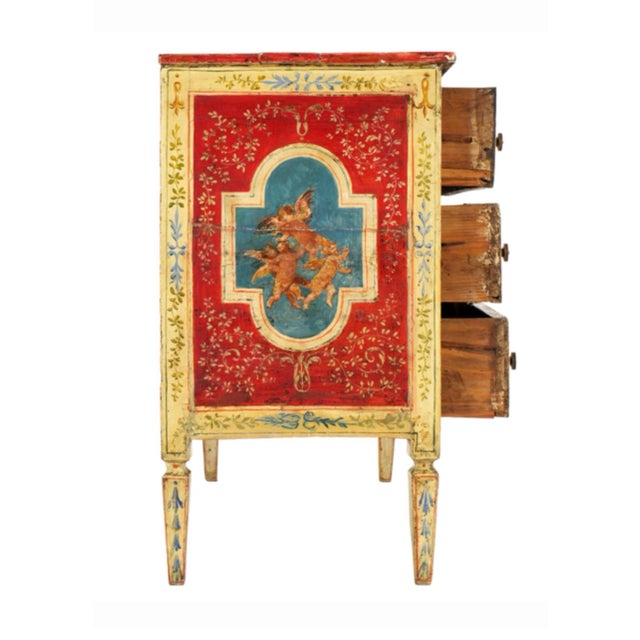 Italian 19th Century Venetian Italian Paint-Decorated Commode For Sale - Image 3 of 12