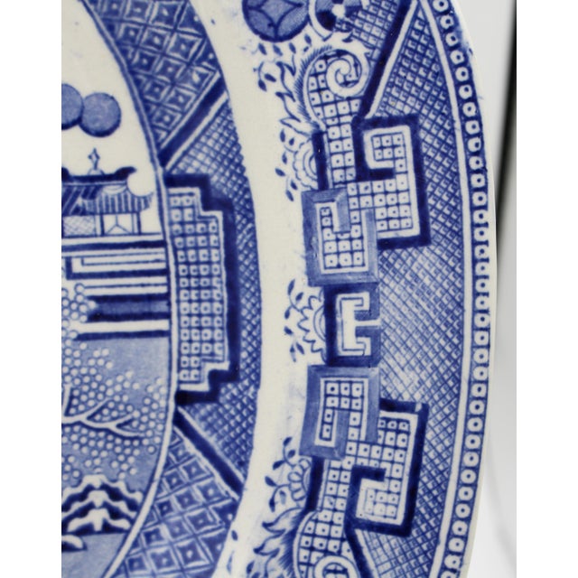 Ceramic English C. 1859-84 Blue Willow Pattern Platter by J. T. Hudden For Sale - Image 7 of 7