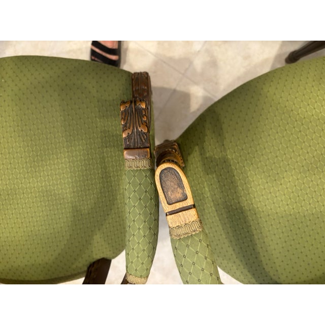 Mid 20th Century Three Carved Frame Upholstered Dining Arm Chairs For Sale - Image 17 of 18