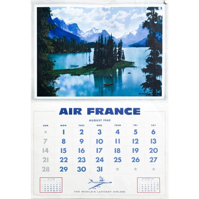 Photorealism 1960 French Travel Ephemera - Air France Calendar (Complete), 6 Pages R/V For Sale - Image 3 of 12