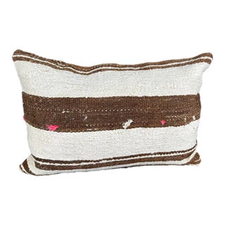 Turkish Hemp Pillow Cushion Natural Beige Brown Pillow Cushion Cover 16 "x 24" For Sale