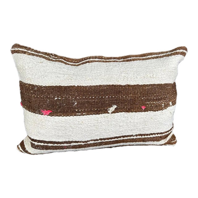 Turkish Hemp Pillow Cushion Natural Beige Brown Pillow Cushion Cover 16 "x 24" For Sale
