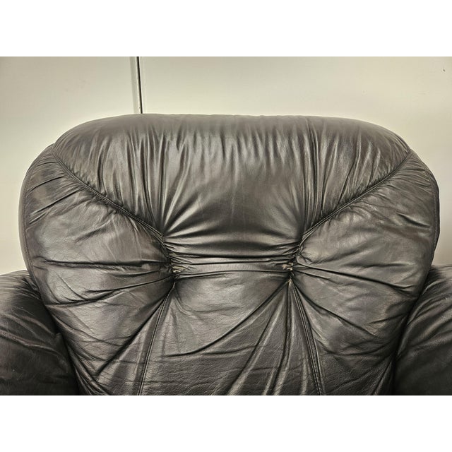Vintage Club Chairs in Black Leather, 1970, Set of 2 For Sale - Image 6 of 18