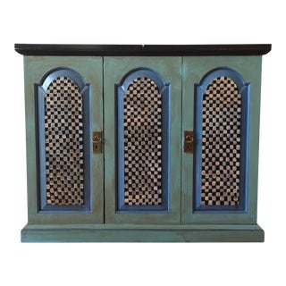 Vintage Hand Painted Bar Cabinet For Sale