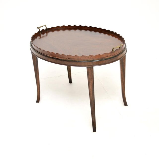 Antique Sheraton Tray Top Coffee Table, 1900s For Sale - Image 3 of 12