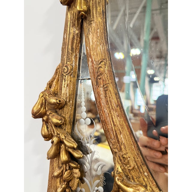 French Faux Bois Giltwood Mirror With Murano-Etched Glass, Late 19th Century For Sale - Image 12 of 16