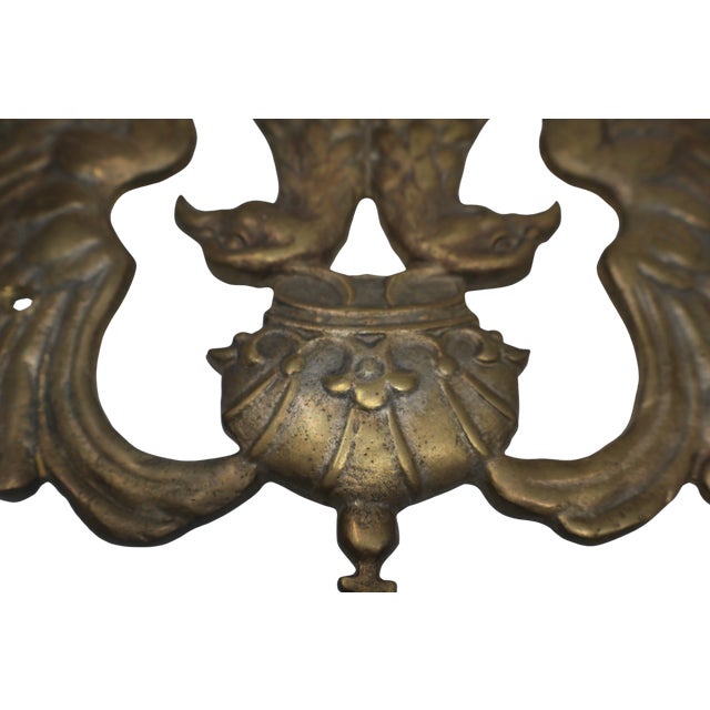 Continental Cast Brass Crowned Double-Headed Eagle & Dragon Candle Sconces — Pair, Attributed to the 19th Century For Sale - Image 9 of 18