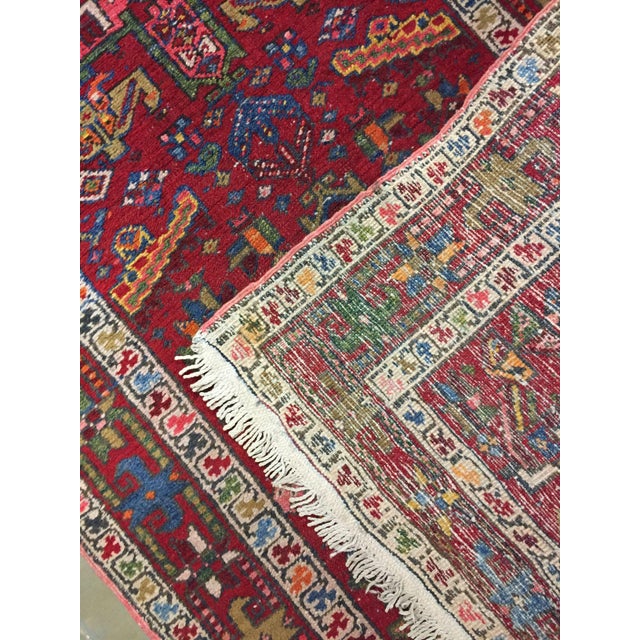 Red Vintage Red Karadja Hand Woven Runner Rug 2ft 8in X 11ft 1in For Sale - Image 8 of 8