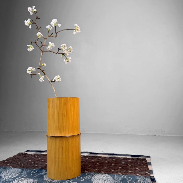 Metal Vintage Bamboo Style Ikebana Vase, Tokyo, 1970s For Sale - Image 7 of 10