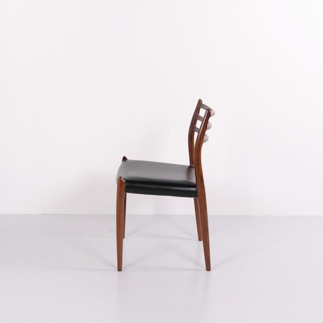 Model 78 Dining Chairs in Rosewood by N.O. Møller from J.L. Møllers, 1950s, Set of 6 For Sale - Image 3 of 12