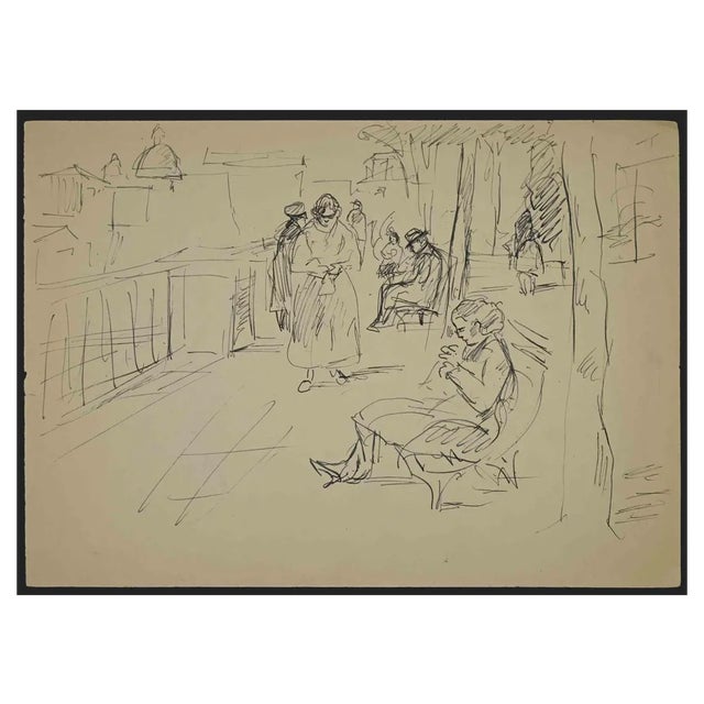 Angelina Beloff, The Expectation, Drawing, Early 20th Century For Sale