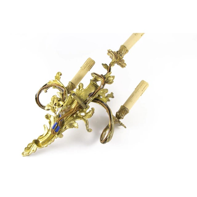 French Gilt Bronze 3-Light Sconce, 1920s For Sale - Image 9 of 18