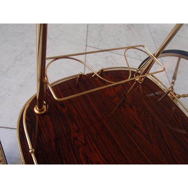 Triangular Kelko Serving Stand with Brass Frame, 1950s For Sale - Image 9 of 13