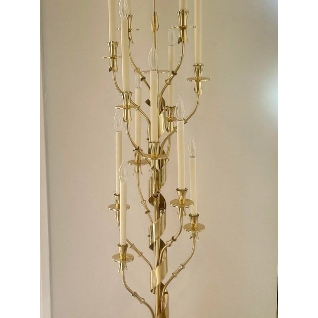 1950s 1950s Stilnovo Brass and Marble Candelabra Floor Lamp For Sale - Image 5 of 10
