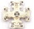 Early 21st Century Chanel Gold CC Peach Orange Mustard Crystal Gothic Cross Brooch Pendant For Sale - Image 5 of 6