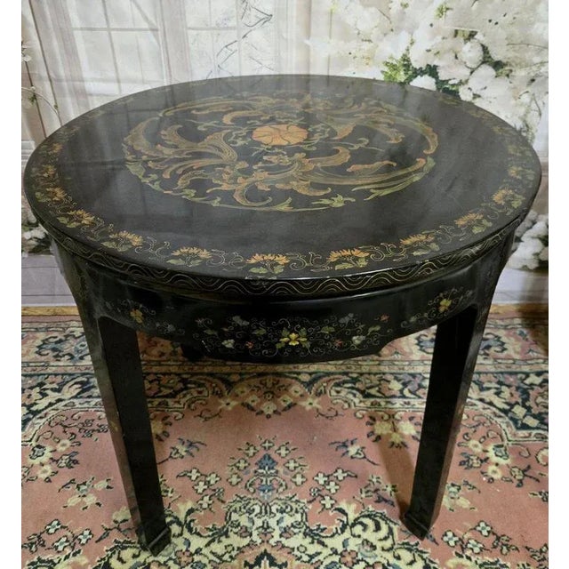 Asian Lacquered Side Table For Sale - Image 5 of 8