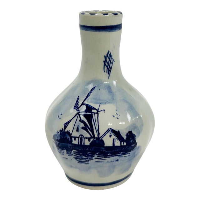 Antique Porcelain Blue Delft Bud Vase For Sale