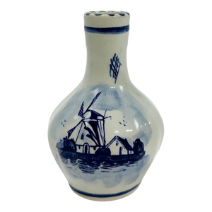 Antique Porcelain Blue Delft Bud Vase