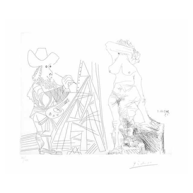 Pablo Picasso, 19 Septembre 1968, Etching, 1960s For Sale