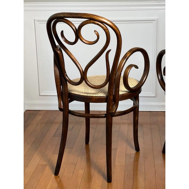 Italian Bentwood Thonet Cafe Daum Style Armchairs by Salvatore Leone, Set of 3 For Sale - Image 12 of 18