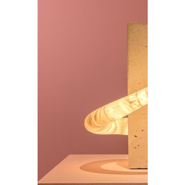 Not Yet Made - Made To Order Aqua Fossil Stream Decorative Light Sculpture in Alabaster by Amarist Studio For Sale - Image 5 of 8