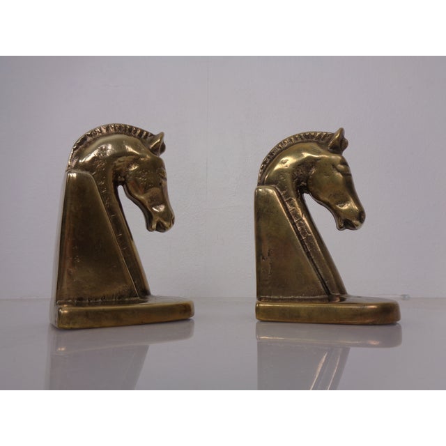 Gold Brass Horses Bookends, 1960s, Set of 2 For Sale - Image 8 of 16