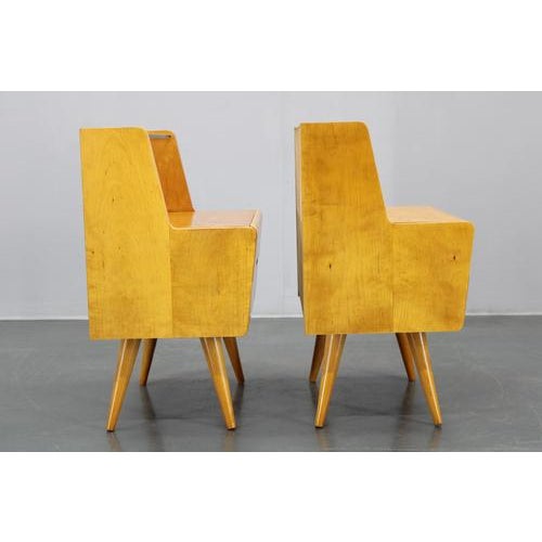 Wood Nightstands, Former Czechoslovakia, 1960s, Set of 2 For Sale - Image 7 of 18