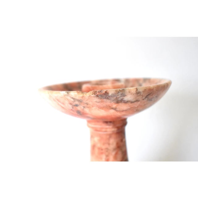 Pink Pair of Vintage Italian Carved Griotte Marble Candlesticks For Sale - Image 8 of 13
