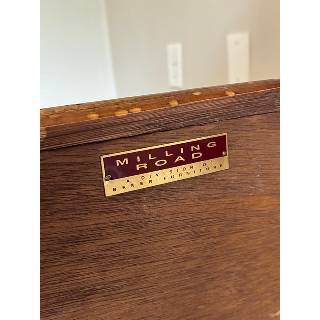 Late 20th Century Milling Road by Baker British Colonial Bamboo Queen Bed Frame For Sale - Image 12 of 12