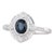 New Beverley K 0.95ctw Sapphire Diamond Halo Ring 14k Gold Engagement Size 7.25 For Sale