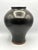 California modern studio pottery vase by Mark Blumenfeld of Laguna Beach, with a charcoal-black/gun metal glaze with...
