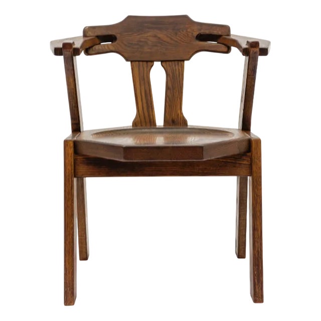 Mid-Century Modern French Provincial Oak Chair, 1960s For Sale