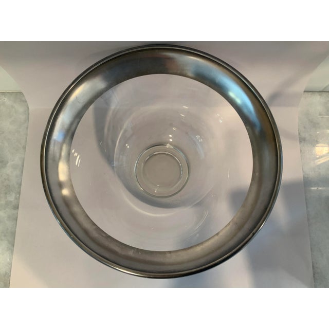 Mid-Century Modern Dorothy Thorpe Sterling Silver Rimmed Serving/Centerpiece Bowl For Sale - Image 3 of 8