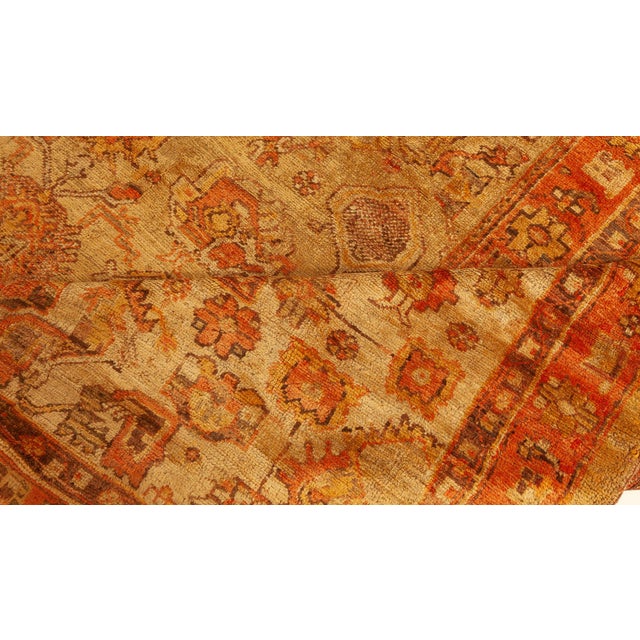Antique Turkish Oushak Rug For Sale In New York - Image 6 of 9